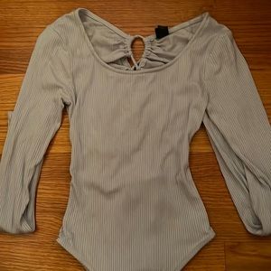 Light blue backless body suit